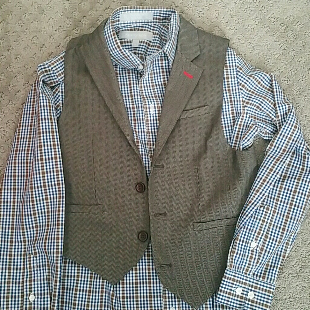 Nordstrom Boys Dress Shirt and Vest
